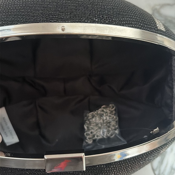 Black and Silver Football Clutch